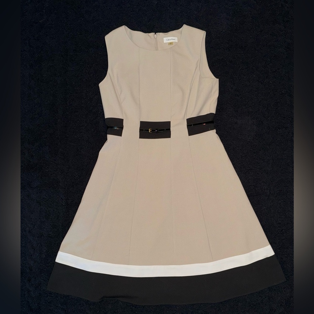 Calvin Klein sleeveless khaki dress Size 8